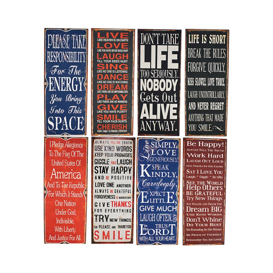 Tin Signs – (Pkg. 8)
