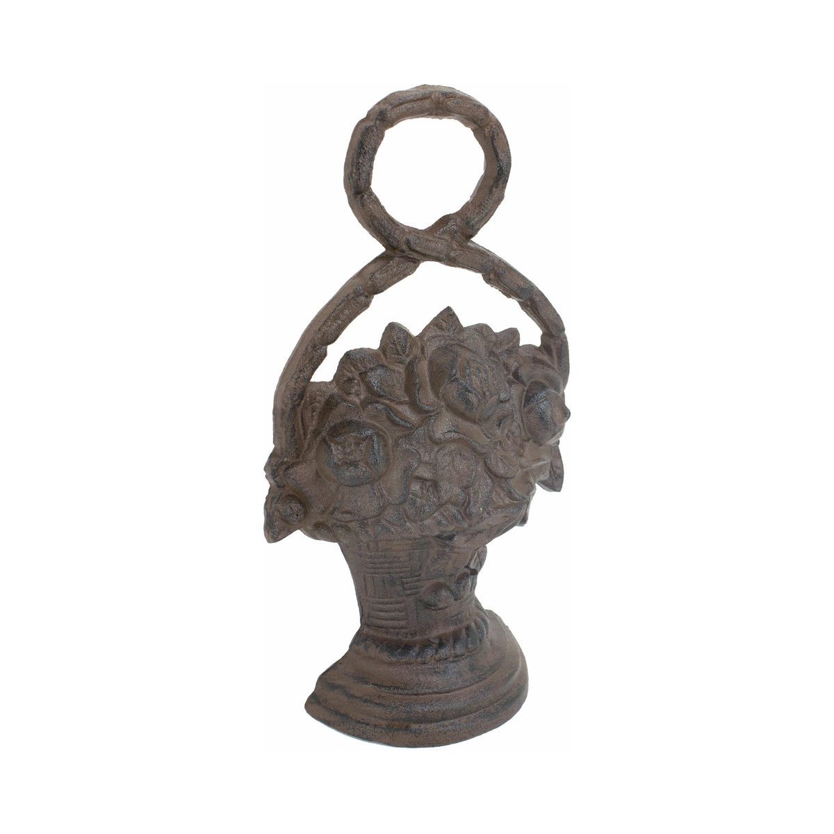 Flower Basket Doorstop – Rust