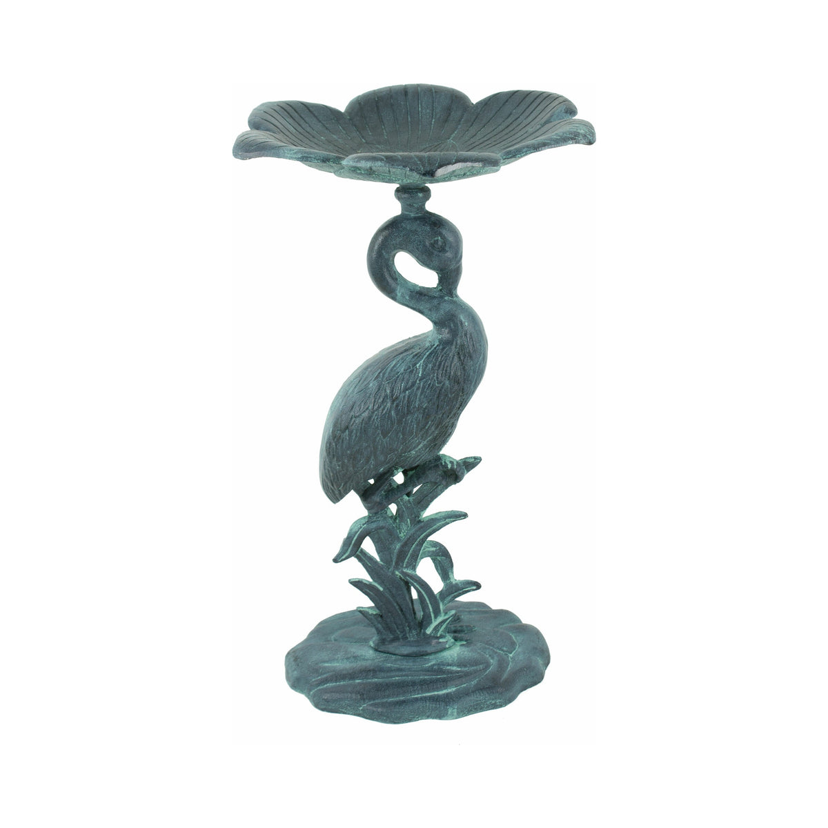 Egret Birdbath – Blue