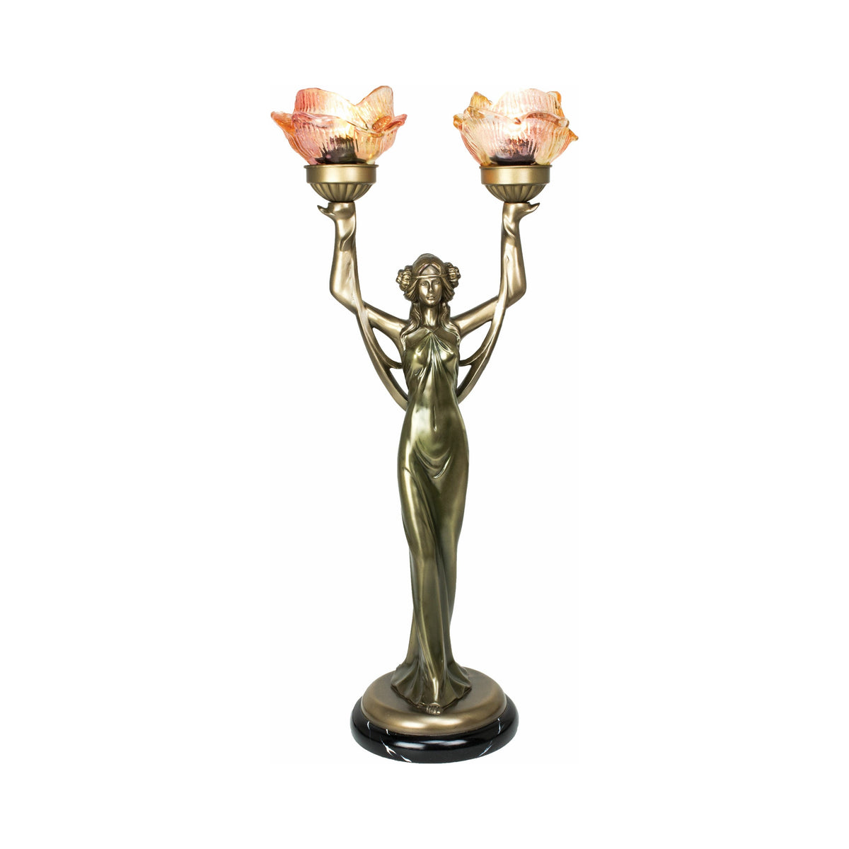 Lady Lamp w/ Glass Shades – Resin