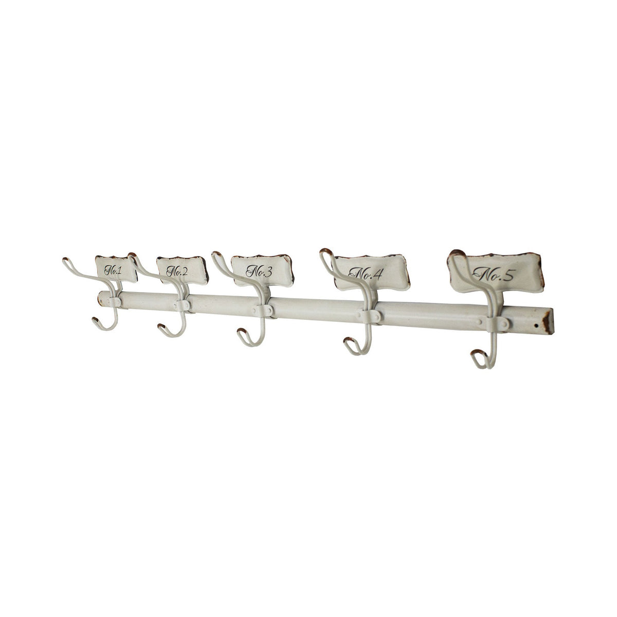 Numbered Coat Rack – Ant. White (Pkg 2)