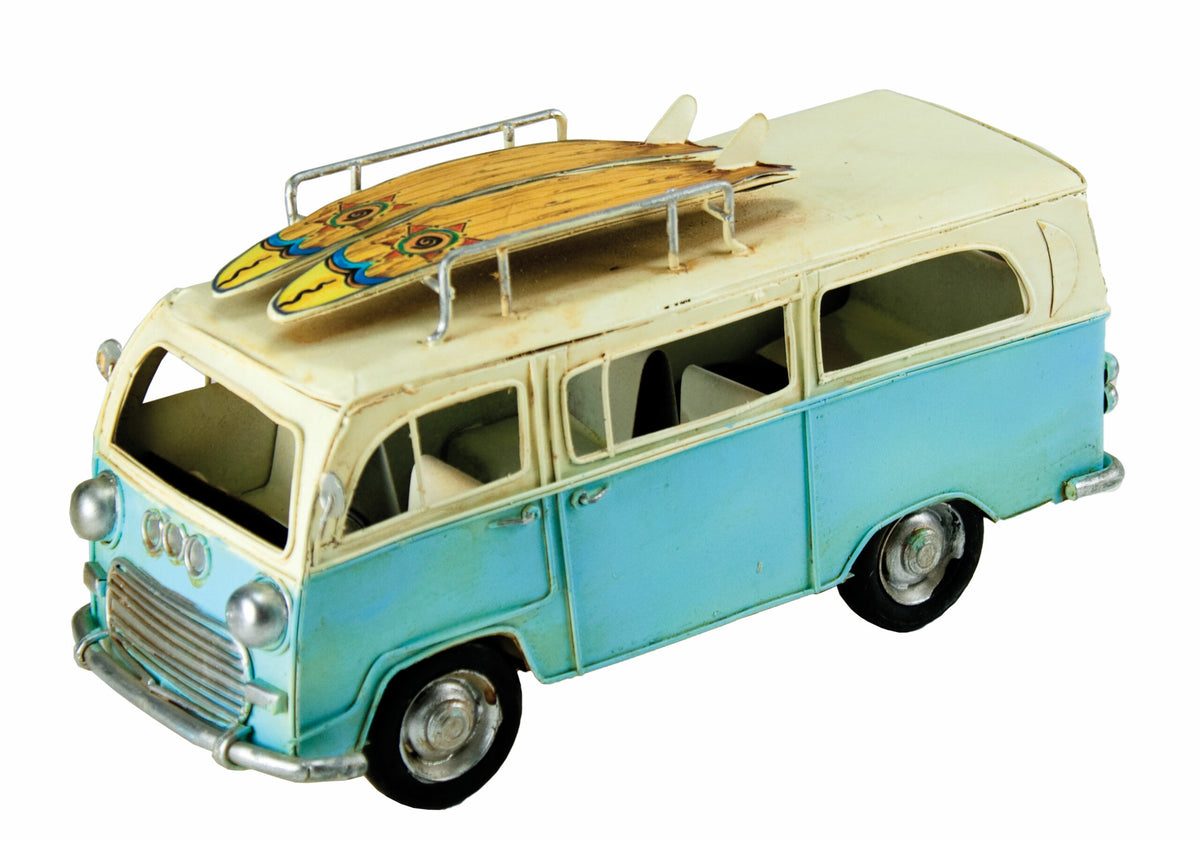 Bus W/ Surfboard – Blue & White T435