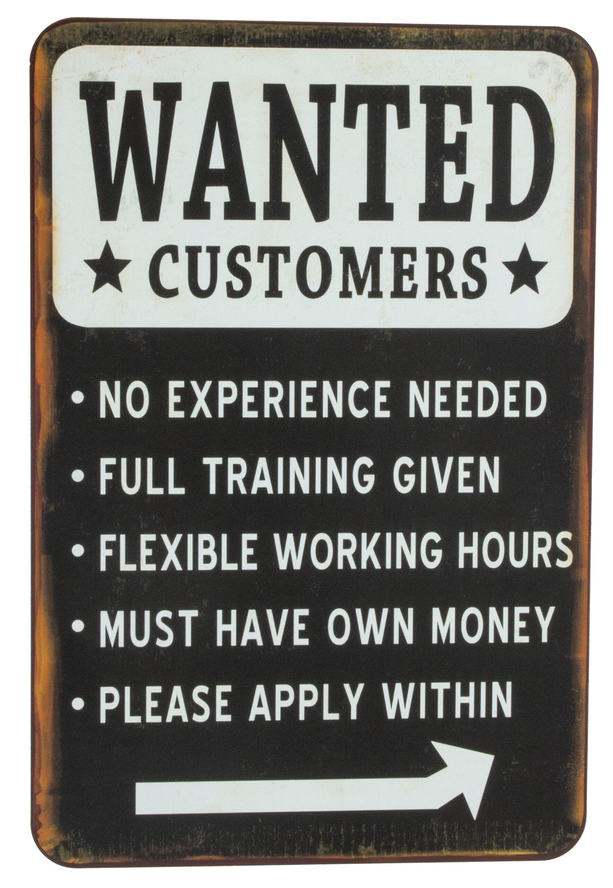 Wanted *Customers* Sign (Min. 4) UT938