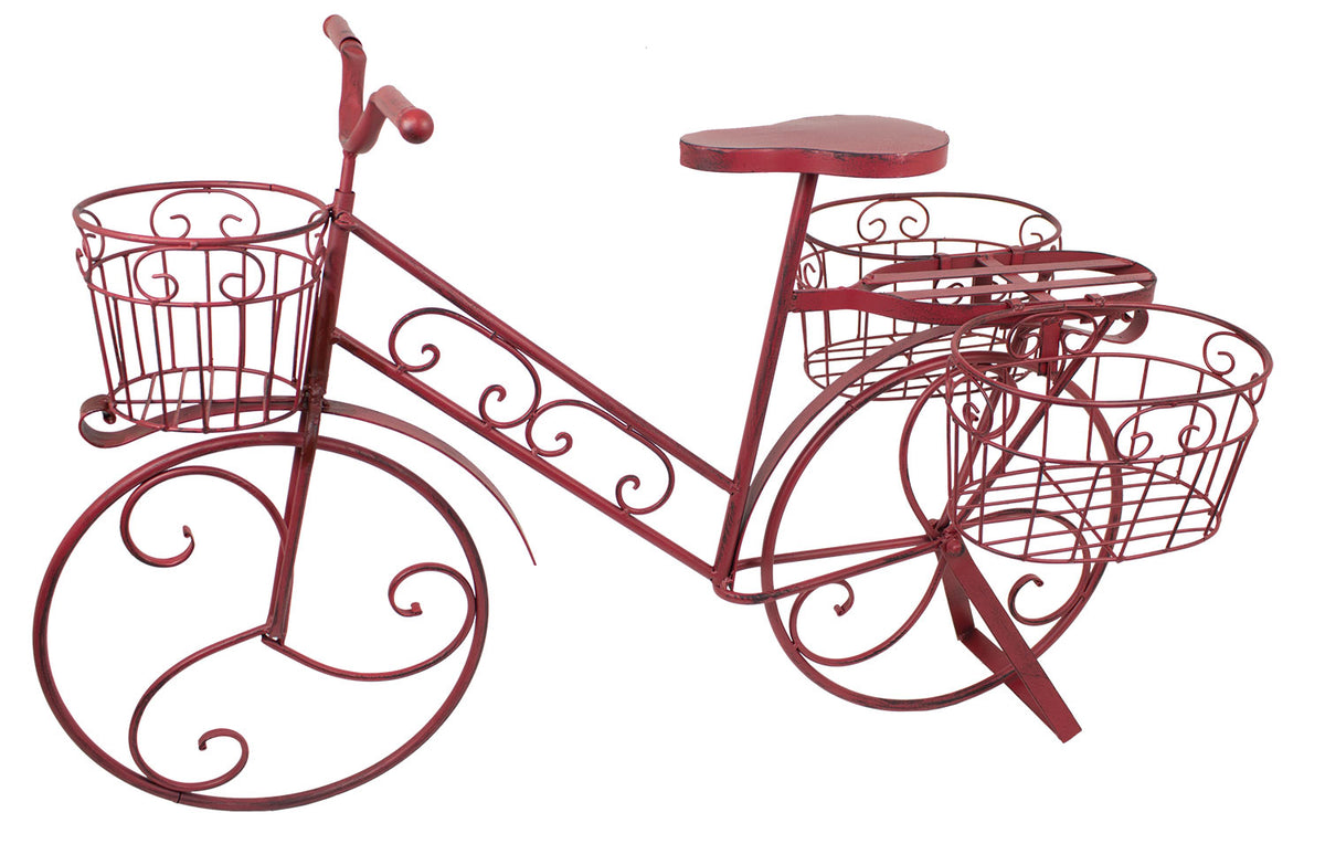 Bicycle Plant Holder – Red
