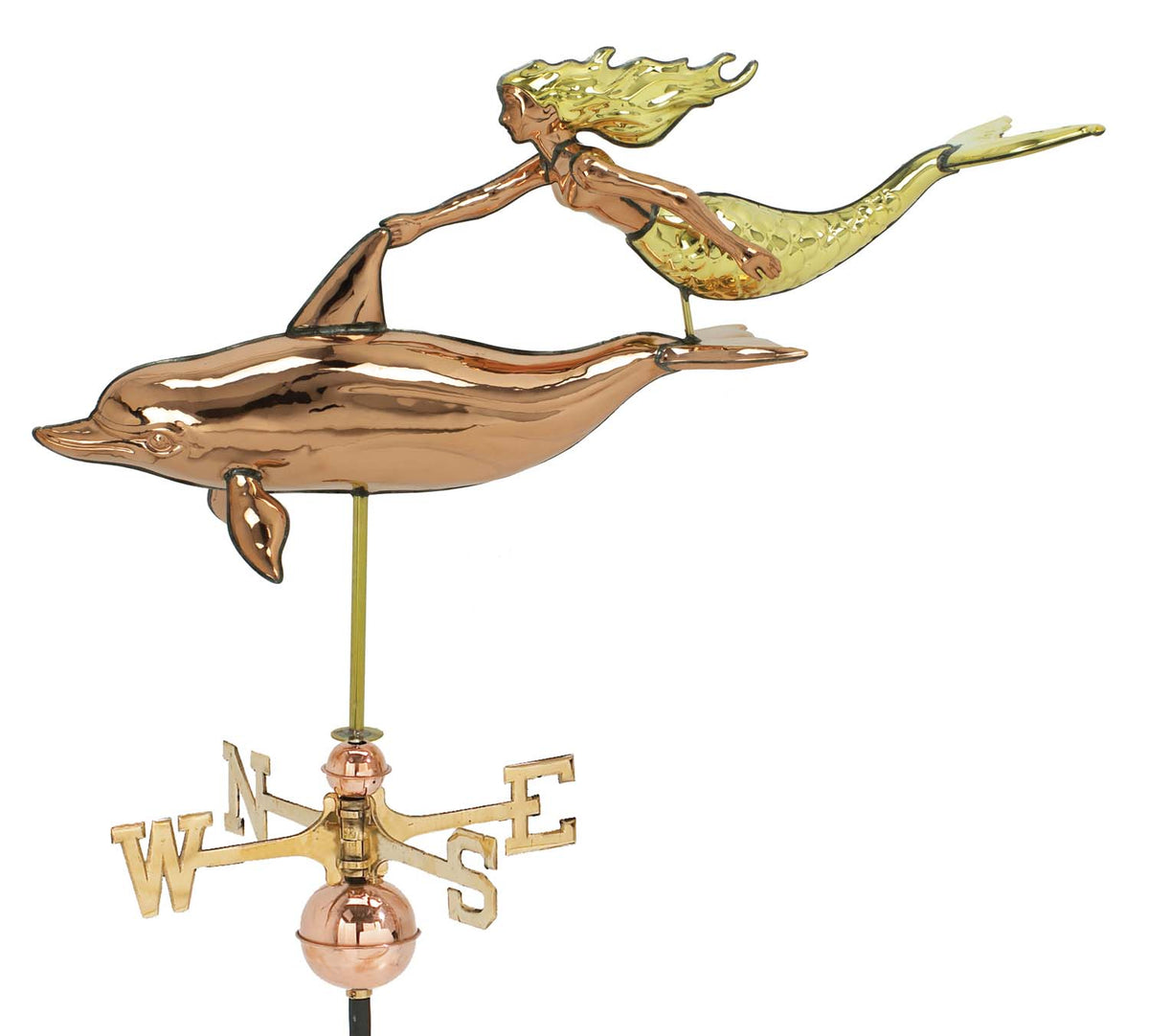 Dolphin & Mermaid WV Copper & Brass