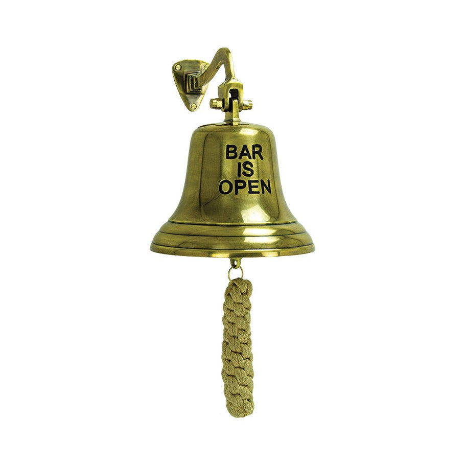 “Bar Is Open” Bell – Antique Brass/Aluminum
