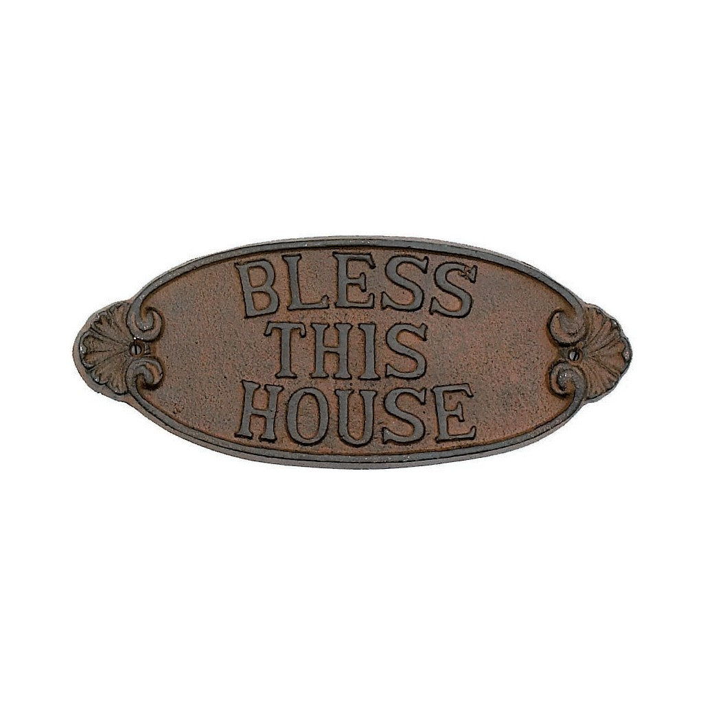 Bless This House Sign Rust – (Pkg. 4)