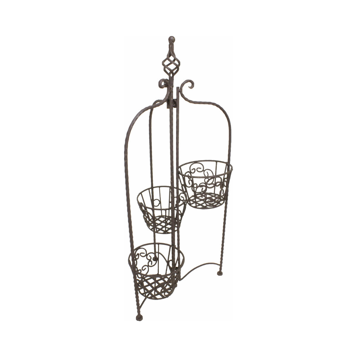 Folding Plant Stand – Rust