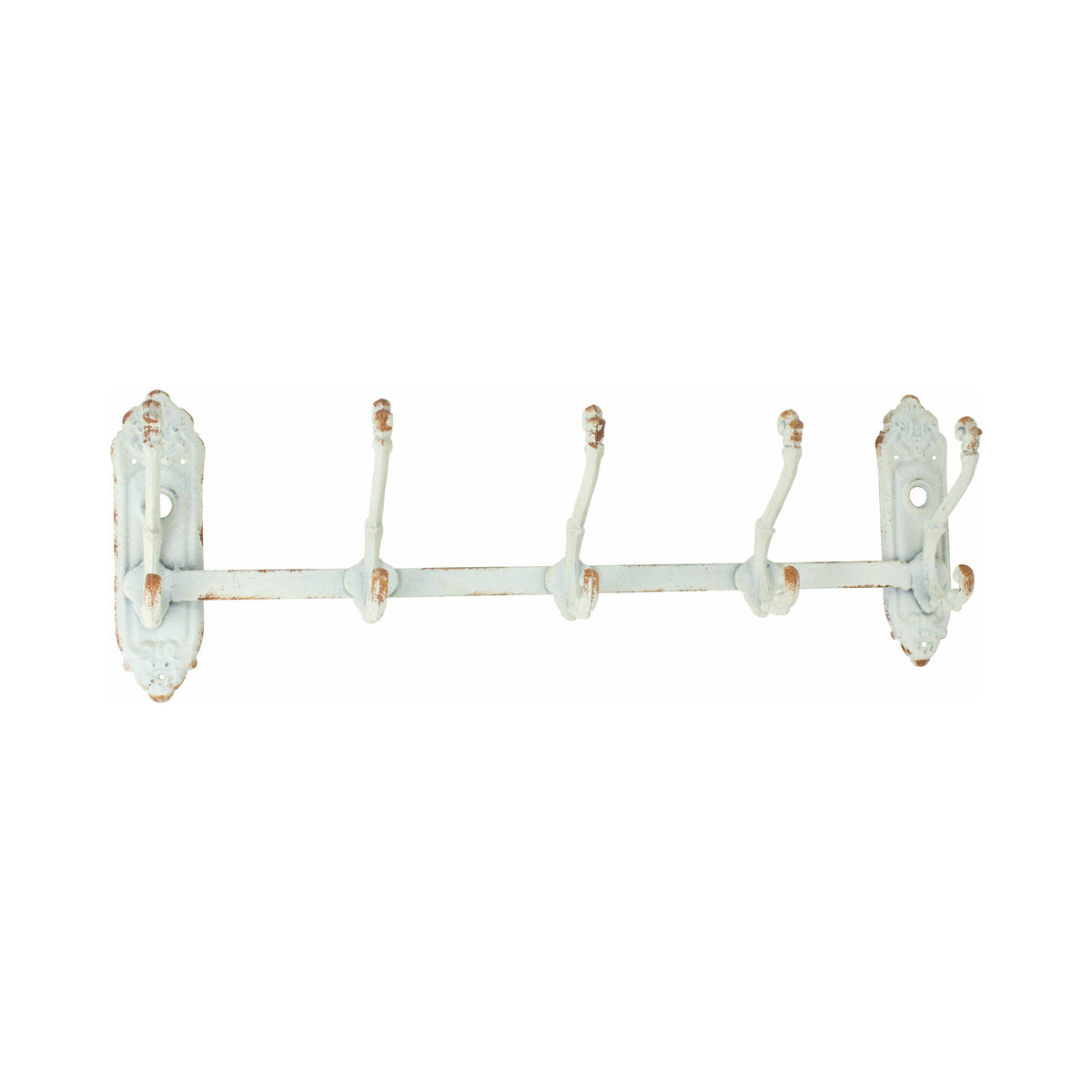 Coat Rack- Ant. White – 4 Hooks (Pkg. 2)
