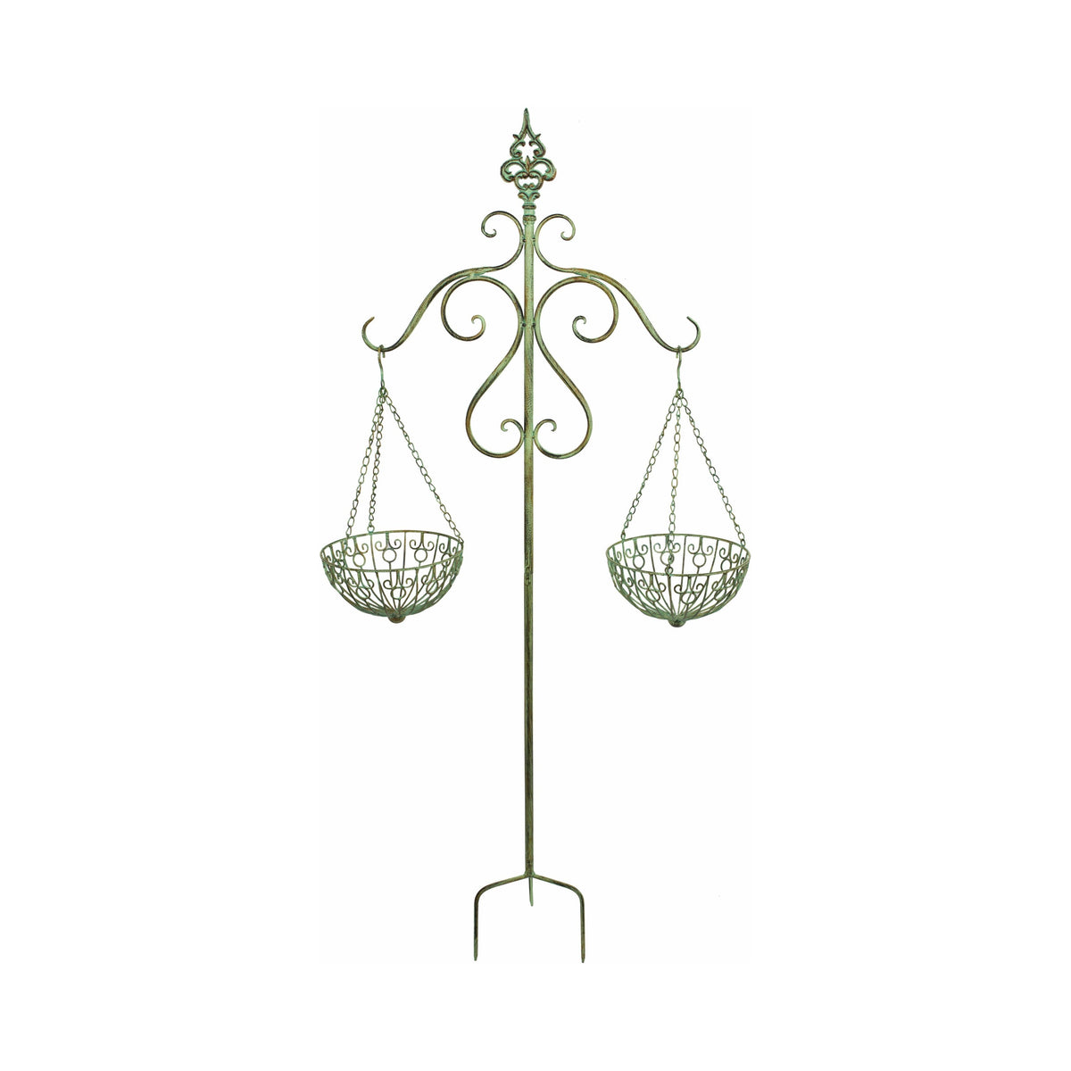 Garden Stake W/ Basket – Green (Pkg. 2)