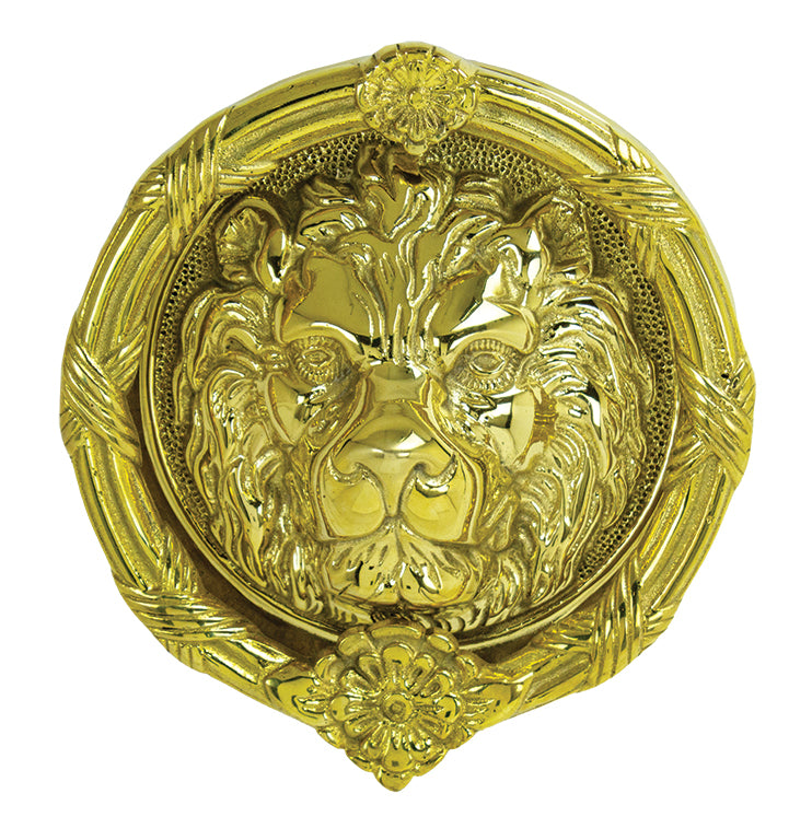 Lion Door Knocker – Polished Brass UD101