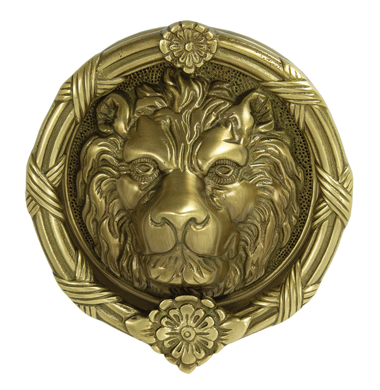Lion Door Knocker – Antique Brass UD104