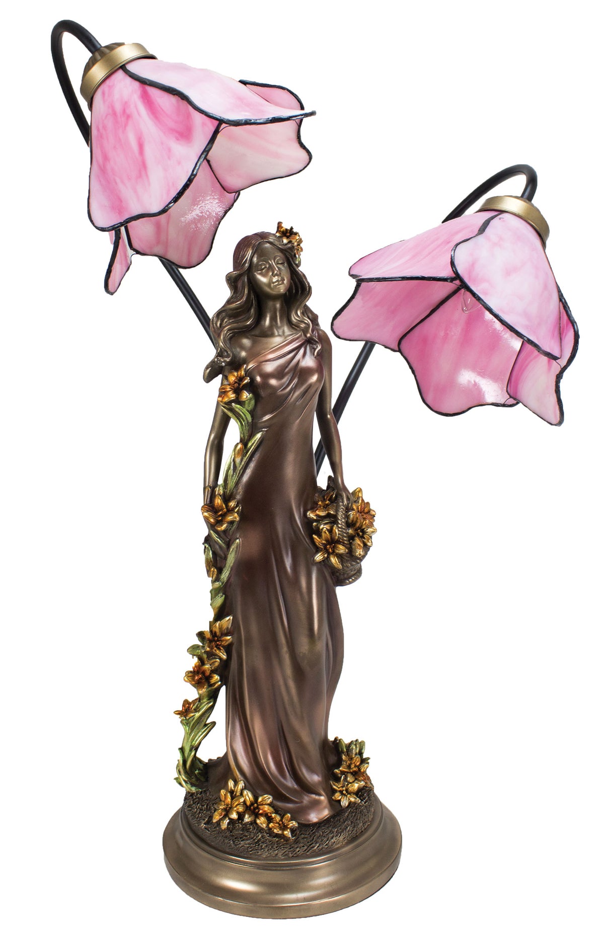 Lady Lamp w/Two Tiffany Shades – Resin UL104