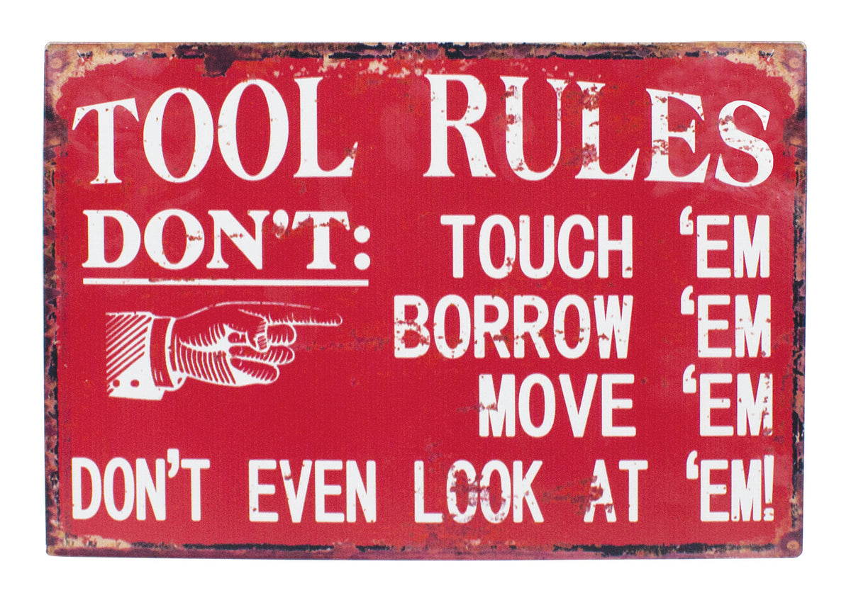 Tool Rules Sign-Tin (Pkg 4) UT923