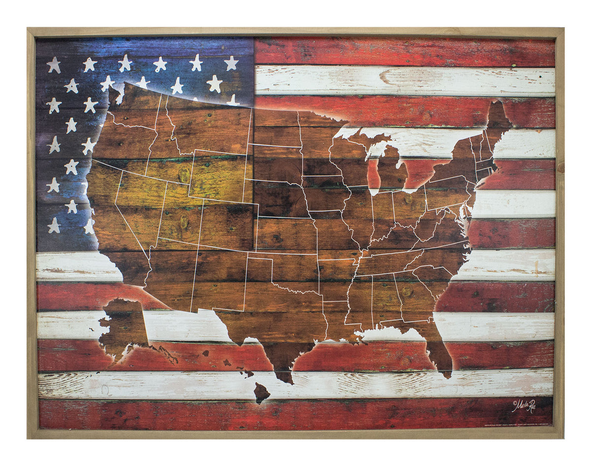 USA Flag – Wood (Pkg 2) UW2549