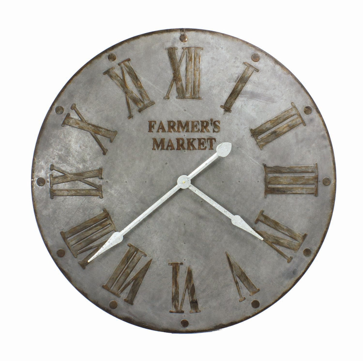 Farmer’s Market Clock – Galvanized UW2605