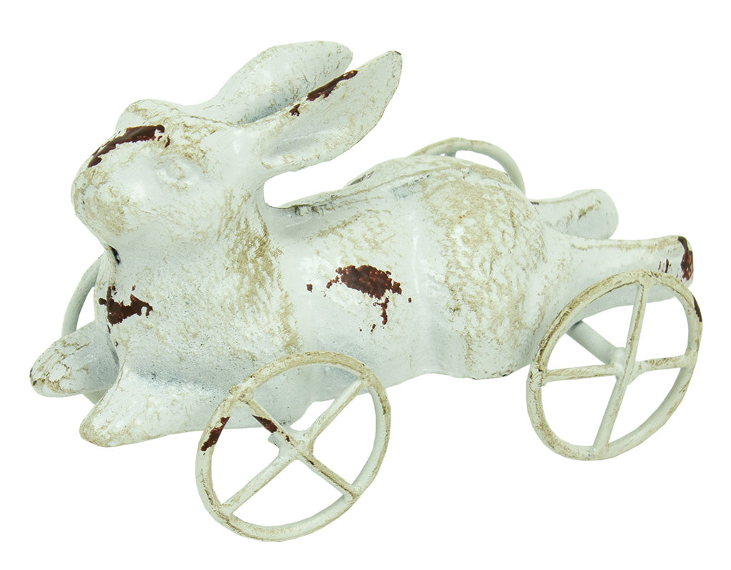 Rabbit w/Wheels – Antique White (Min. 2) UX4573