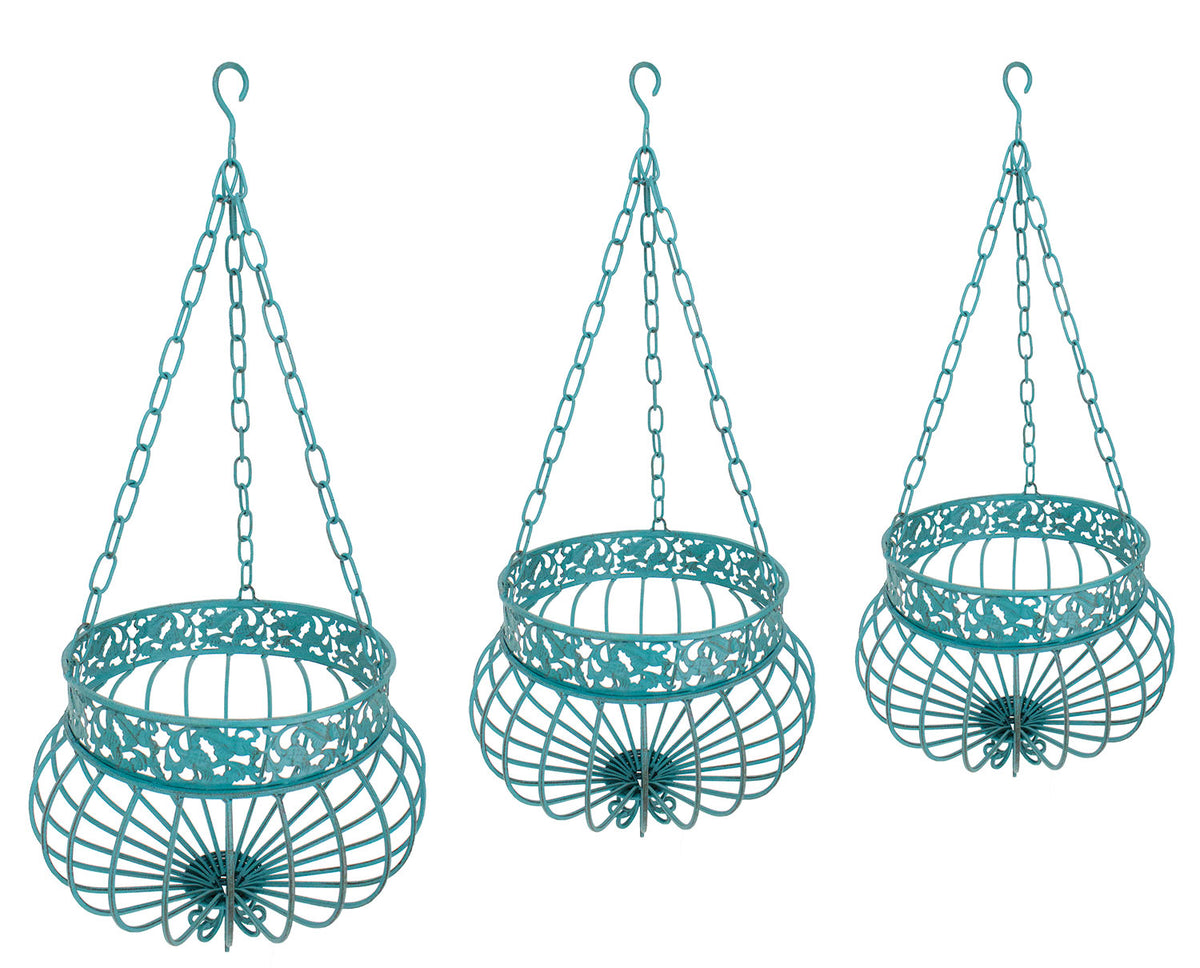 S/3 Hanging Planters – Blue UX9215
