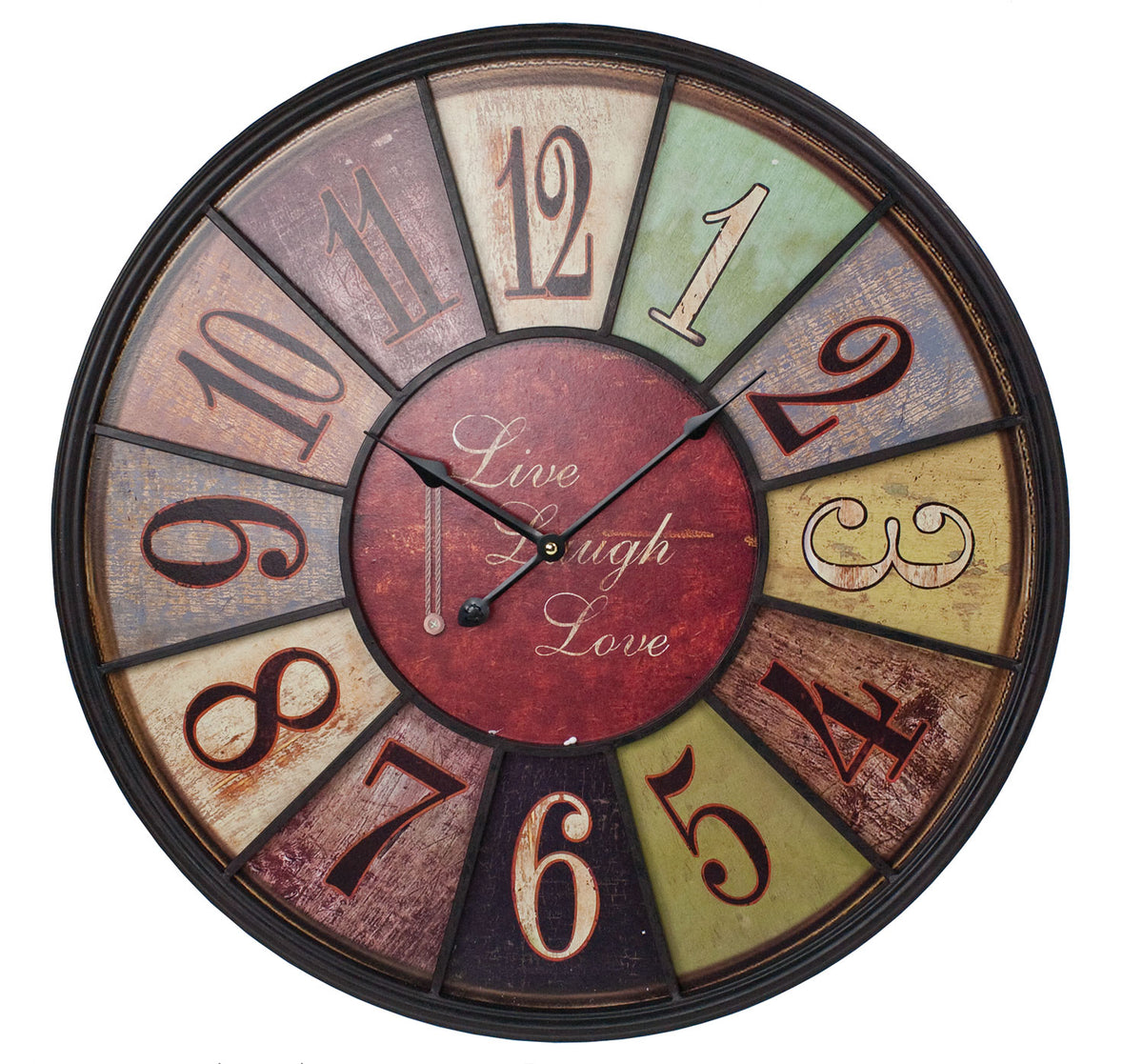 Live Laugh Love Clock – Wood w/ Iron W2324