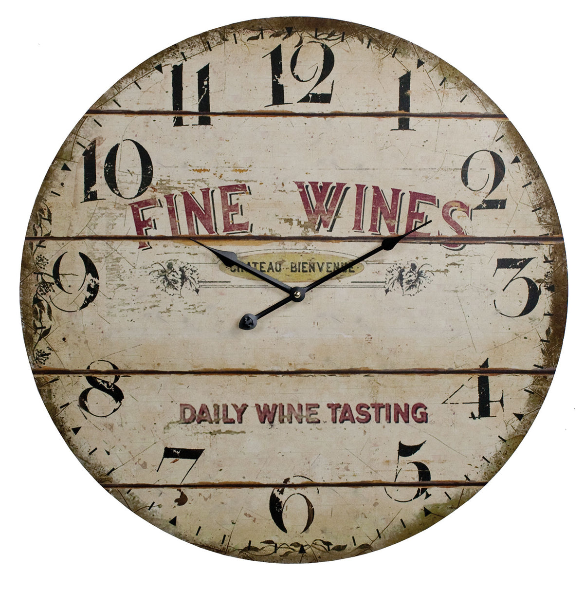 Fine Wines Clock-23″  Wood W2329