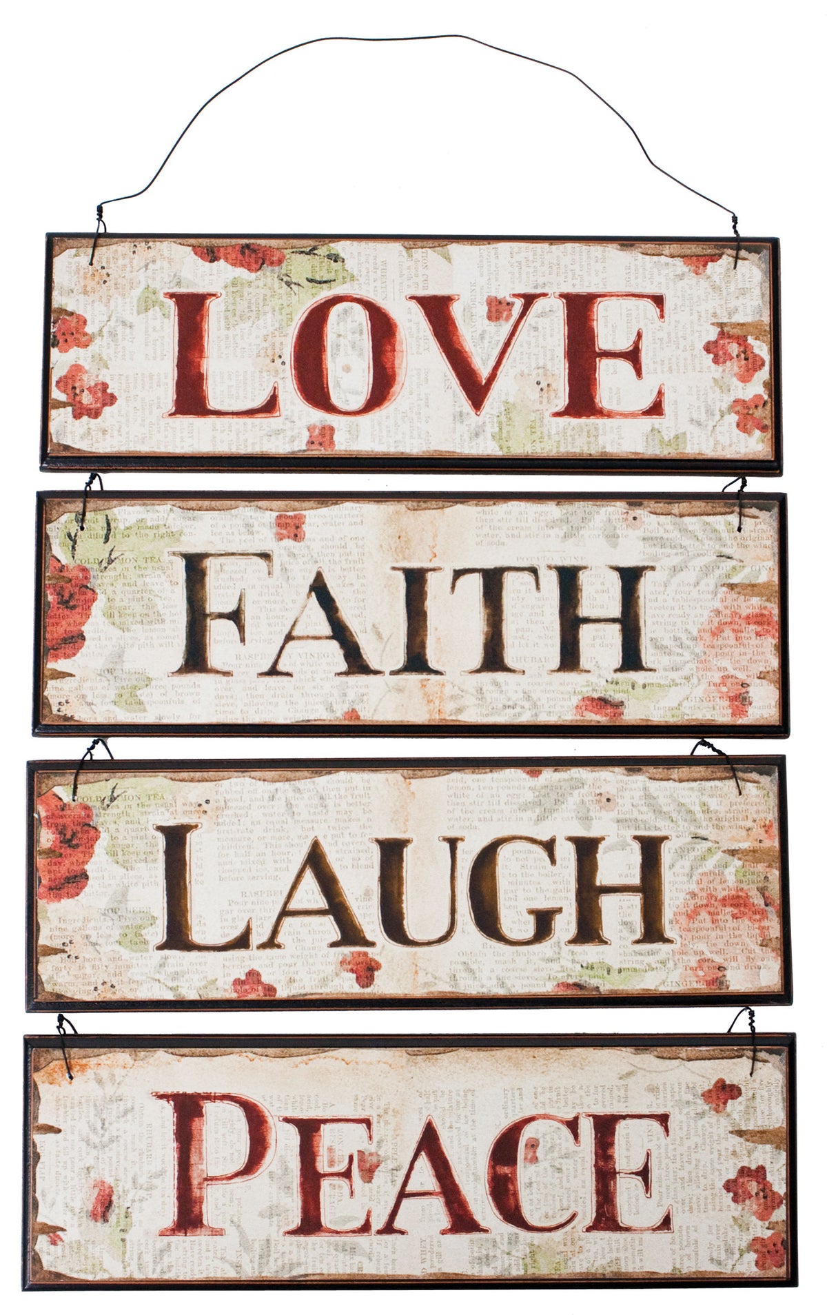 Love, Faith, Laugh, Peace Sign (Pkg. 4) W2346
