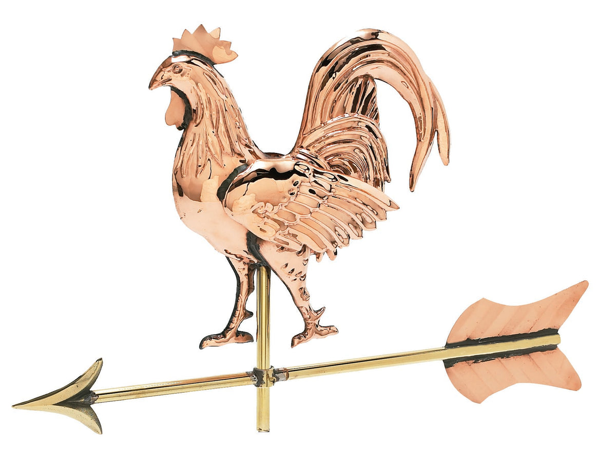 Pol. Cottage 3-D Rooster W/ Arrow