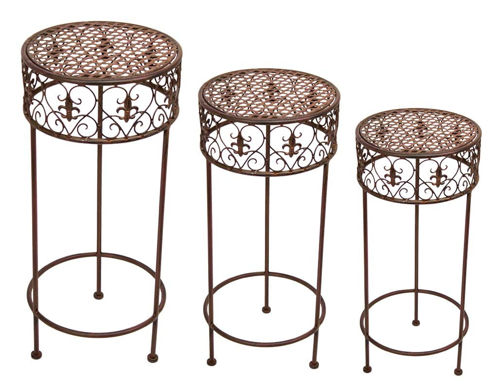 S/3 Rd. Plant Stands – Rust X2109