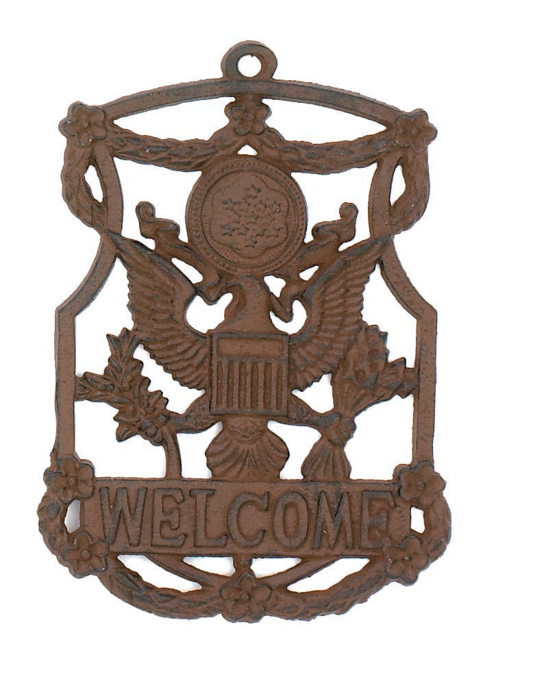 Welcome Plaque -W/Eagle  (Pkg. 4) X2548