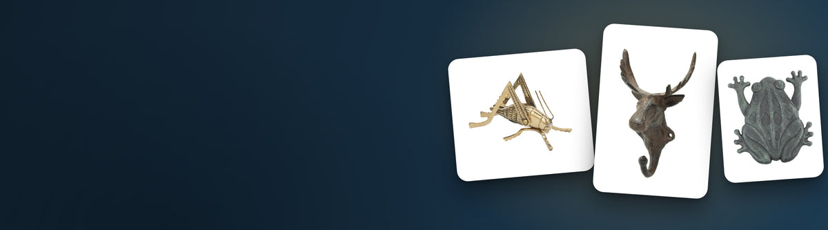 Upper Deck best sellers: brass cricket, moose hook, frog stepping stone